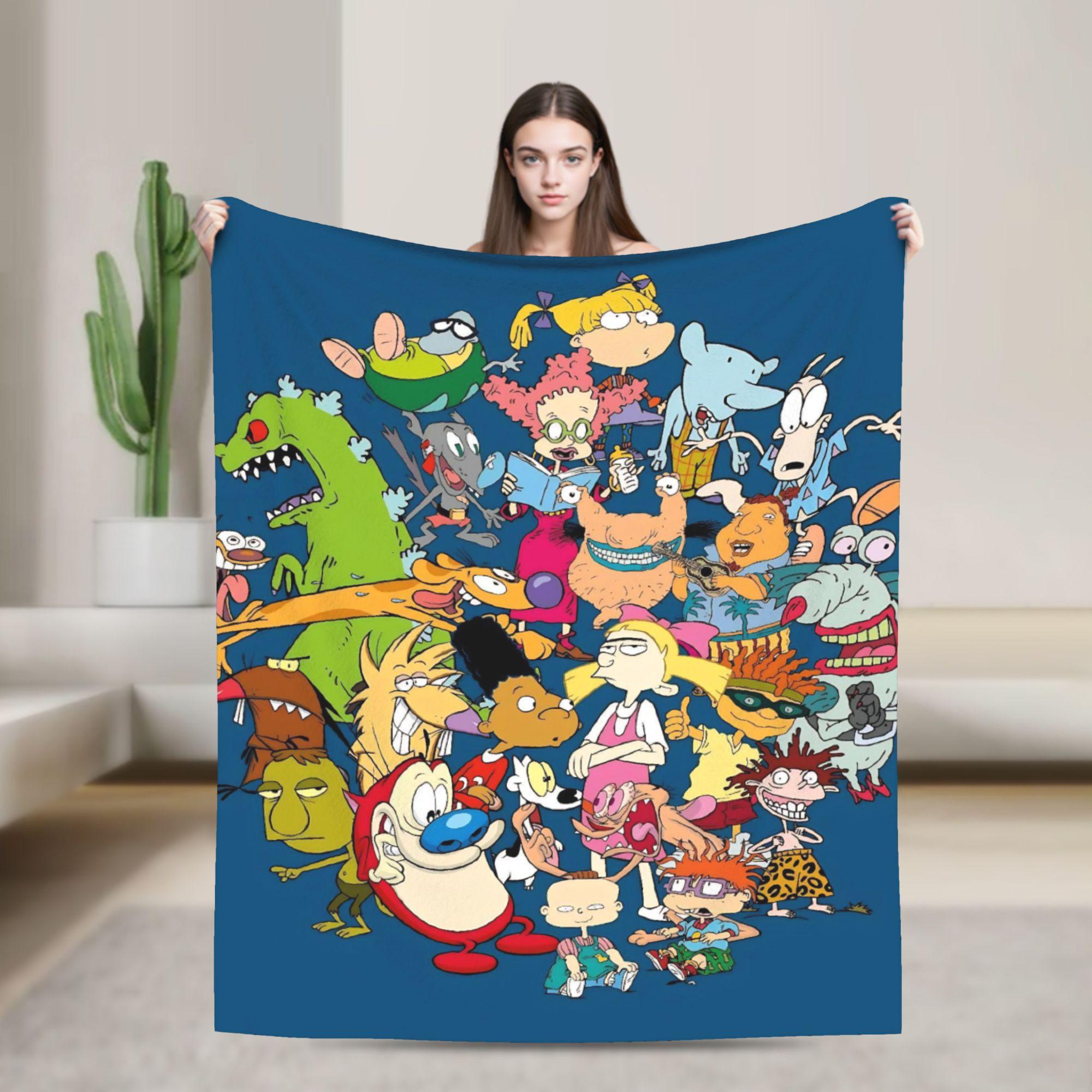 Soft Blanket Camping Rugrats Chuckie Finster  Throw Blanket  Flannel Bedspread For Bedroom Street Trend Sofa Bed Cover 30x40in