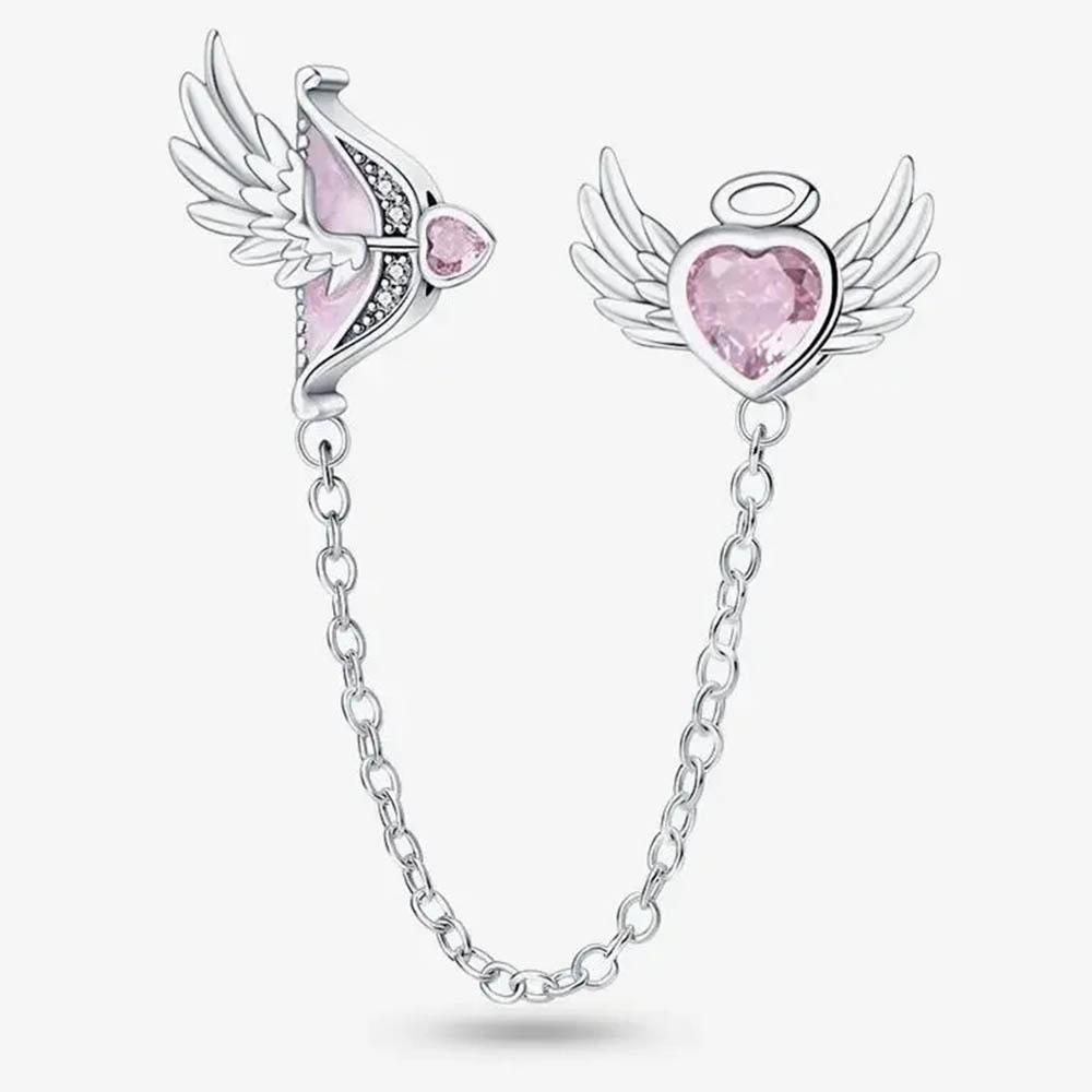 New In Color Zircon Angle Round Clip Bead Fit Pan Original Bracelet Women Copper Safety Chain Jewelry Gift