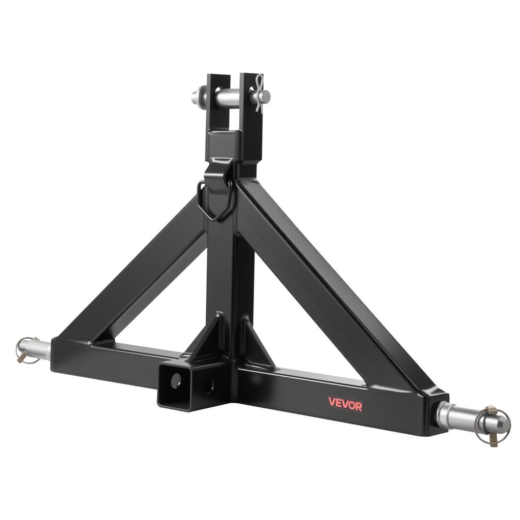 VEVOR Receptor de Enganche de 3 Puntos con Receptor de 2 Pulgadas, Accesorio de Enganche Rápido de 3 Puntos, Capacidad de 3,000 lbs, Adaptador de Barra de Tiro Pesada para Tractor