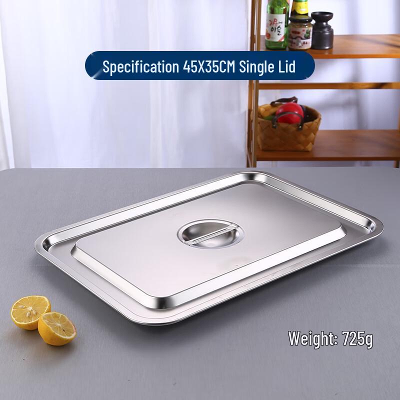 201 Stainless Steel Square Food Tray with Flat Lid
