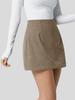High-Waisted Invisible Zipper Slim Corduroy A-Line Mini Skirt