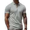 Mens Summer Short Sleeve Solid Color Polo Shirt Loose Breathable Sport T Shirt