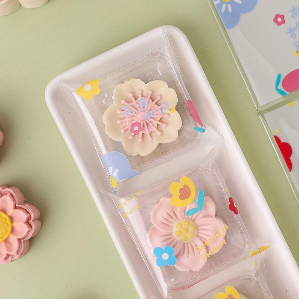 100 Stück/Packung Mond-Stern-Muster Mondkuchenfest Keksbeutel Mondkuchen-Verpackungsbeutel Mungobohnenkuchen