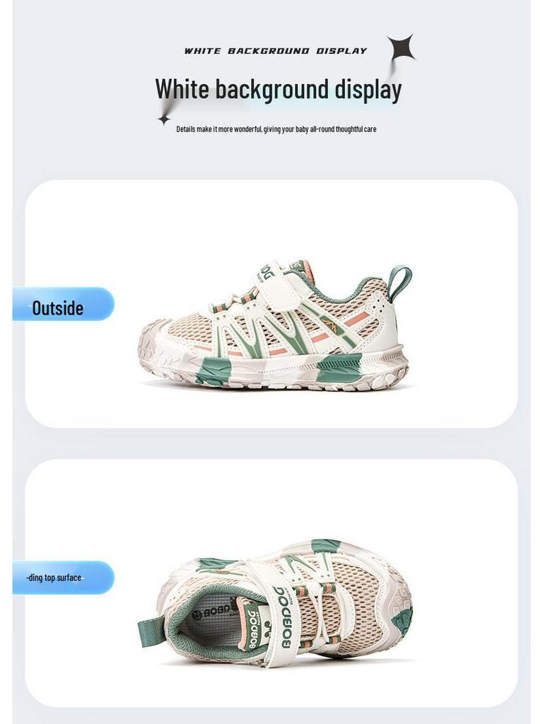 Babudou 2024 Breathable Mesh Shoes for Toddlers - Summer Sports Sneakers for Boys & Girls