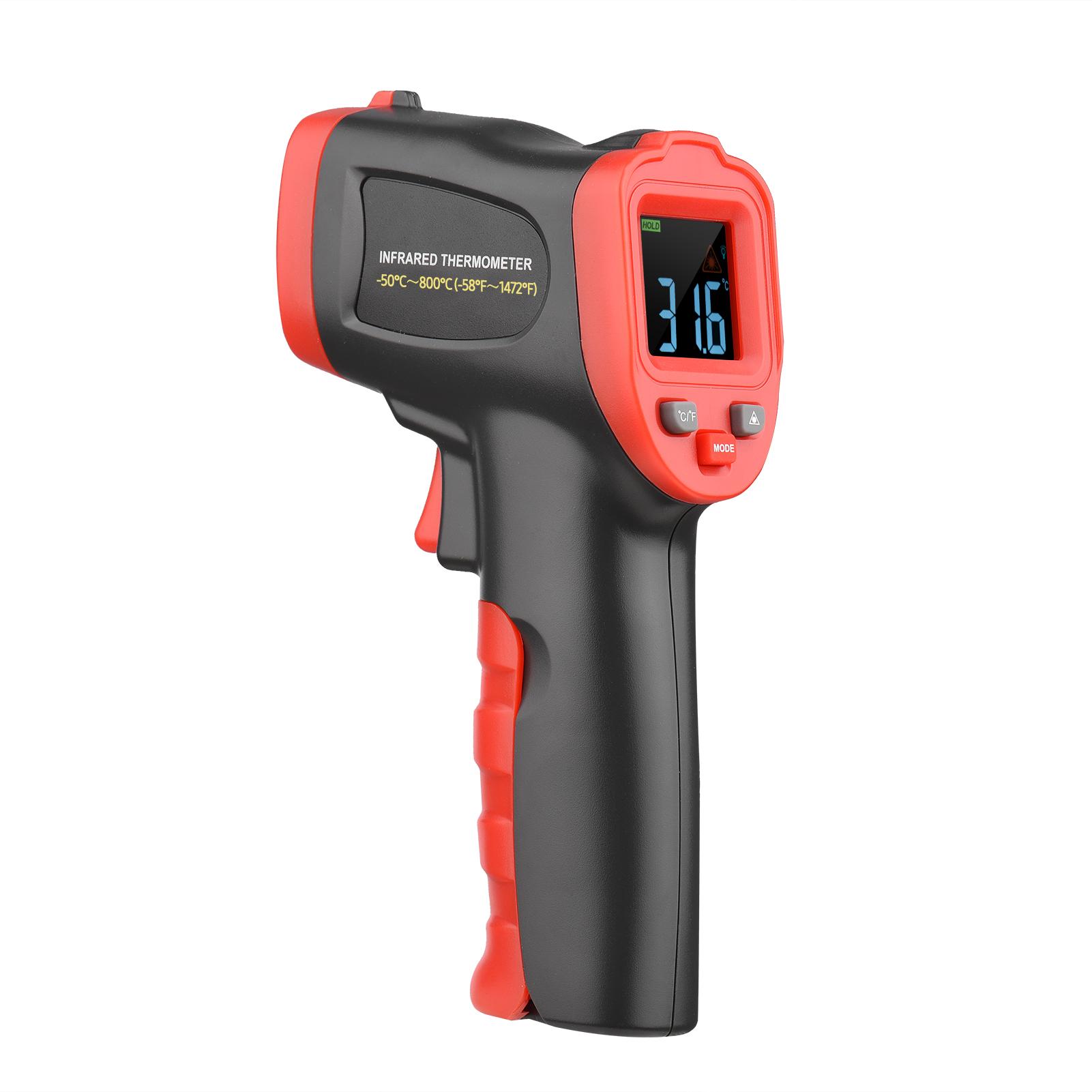 -50 graden Celsius ~400 graden Celsius -58 graden Fahrenheit ~752 graden Fahrenheit Kleurrijke scherm infraroodthermometer IR laserthermometer draagbaar contactloos