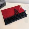 Tassel Color Matching Wool Scarf Double-sided Shawl Dual-purpose Couple Outer Warm Scarf Winter