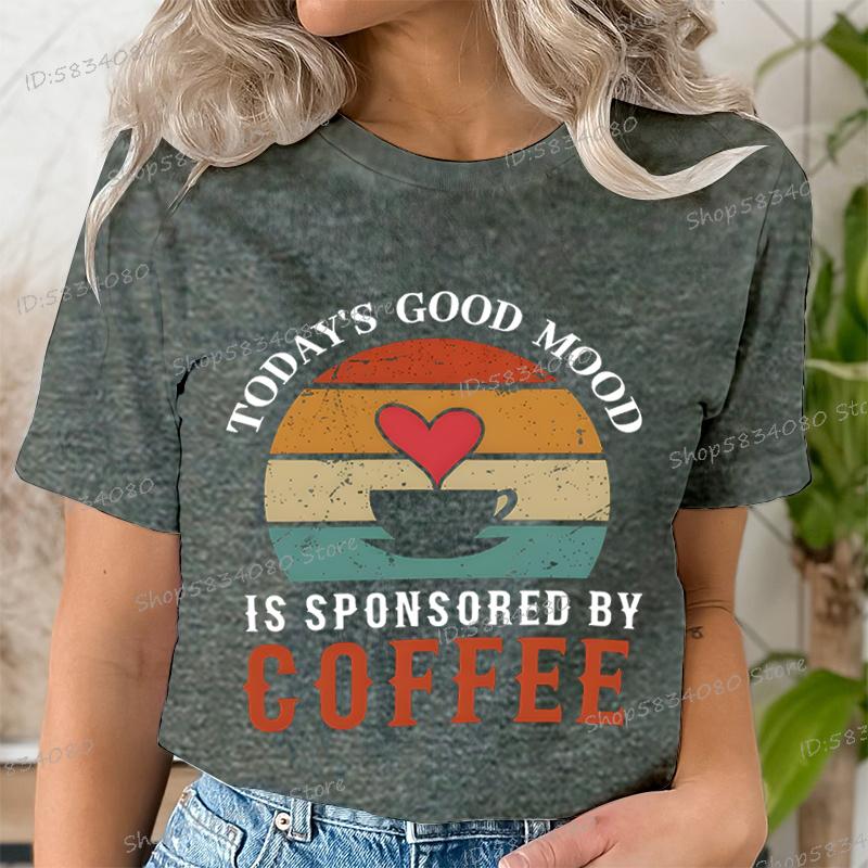 Unisexs Love Coffee Graphic Tee Coffee Lover Retro Vintage T Shirts Casual Crew Neck Short Sleeve Tshirt Trendy Unisex Clothing