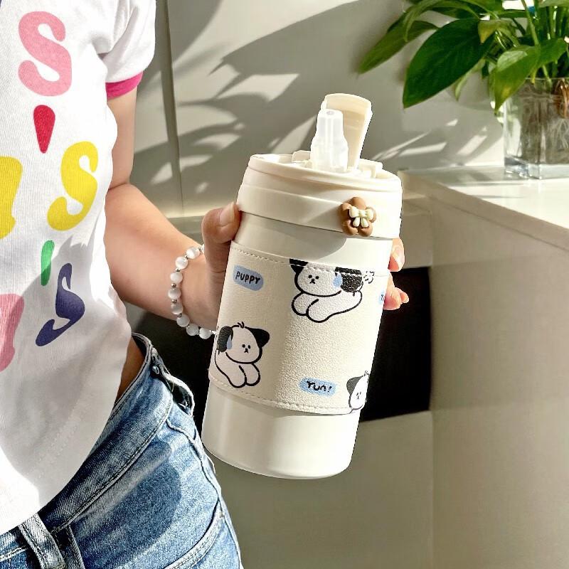 MRSIKEY Двойная термокружка из нержавеющей стали для напитков - Лежащая собака 500 мл