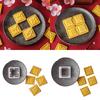 Festive Cookie Cutters Biscuit Molds Square Baking Cutters New Year Plastic Cookie Embossing Molds for Kitchen Baking