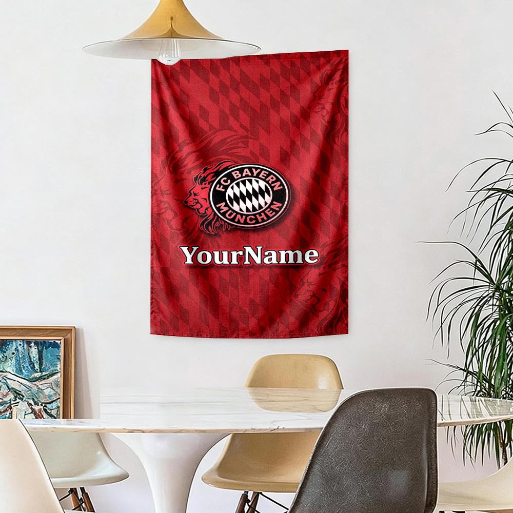 Bayern Munich Custom Your Name Wall Decor Tapestry Art For Pet Memorial Birthdaywedding Party Backdrop Family Gift