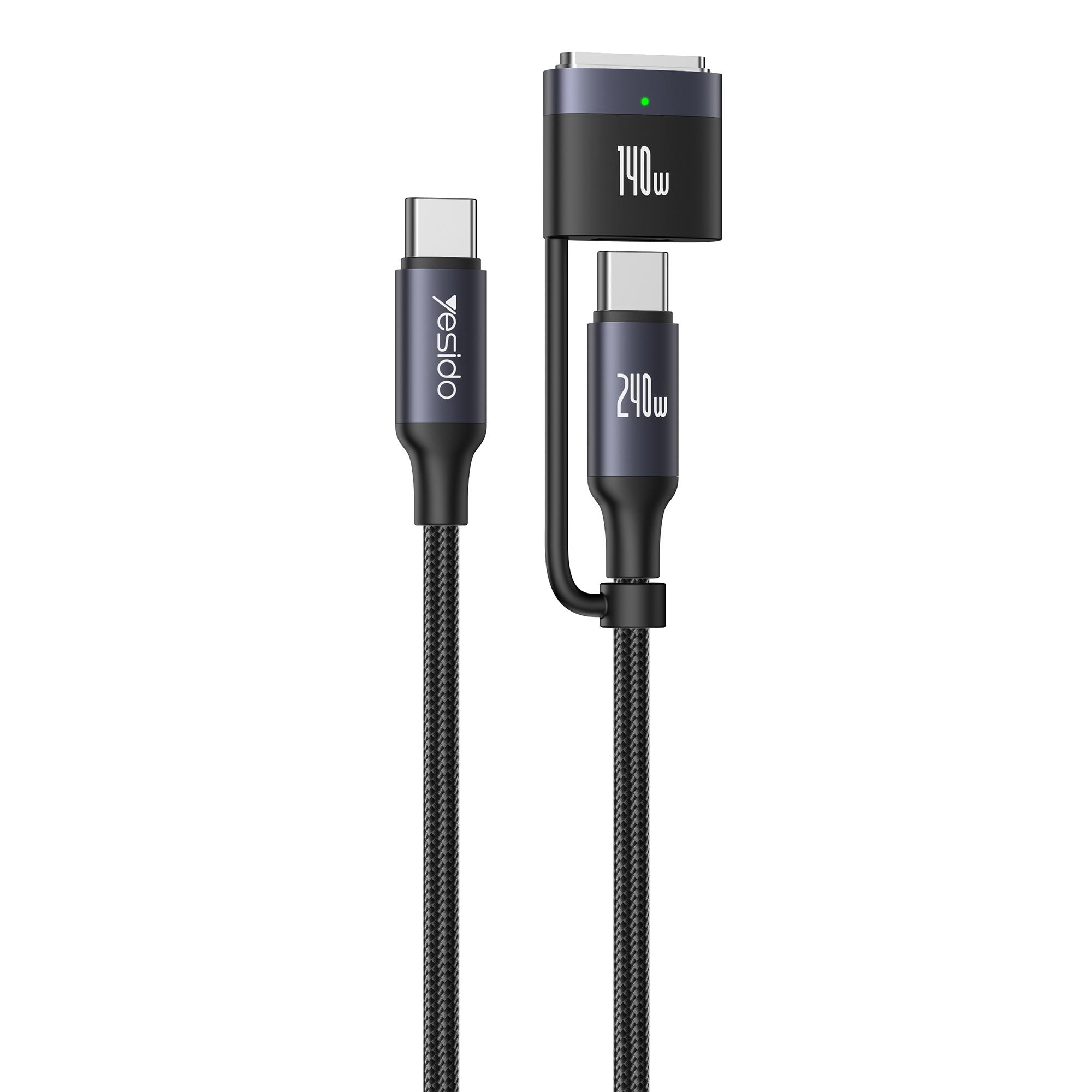 

YESIDO CA197 USB C to USB C/Magnetic Head 2 in 1 240W Fast Charging Cable for MacBook A