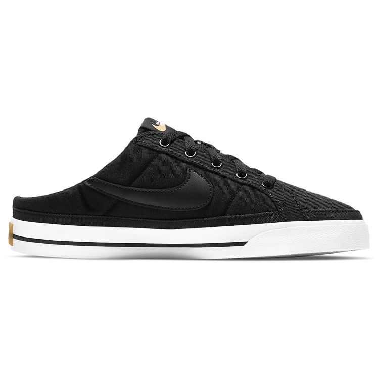 Nike  Court Legacy Mule Black Women Sneakers White Gum-Light-Brown DB3970-001