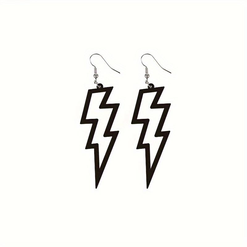 

Acrylic Hollow Lightning Drop Earrings, Chic Dangle Earrings for Women, Daily & Party Jewelry, Available in Multiple Colors чорний