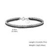 New Black Silver Color Men's Chain Bracelets,Stainless Steel Wheat Chain Wristband,Hip Hop Vintage Jewelry Gift for Him