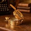 Brass Compass, Handmade Maritime Pocket Instrument Military Compass Navigation
