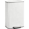 Trash Can Kitchen 50 Liter Pedal Bin with Stay-Open Function, Soft-Close Lid, Pedal, Cream White