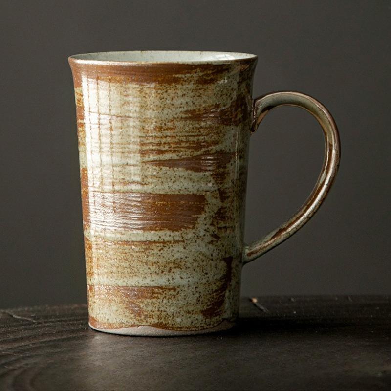 

Japanese Style Rough Earthenware Coffee Cups Retro Large Capacity Mugs Home and Office Niche Design Ceramic Water Cups 300ml