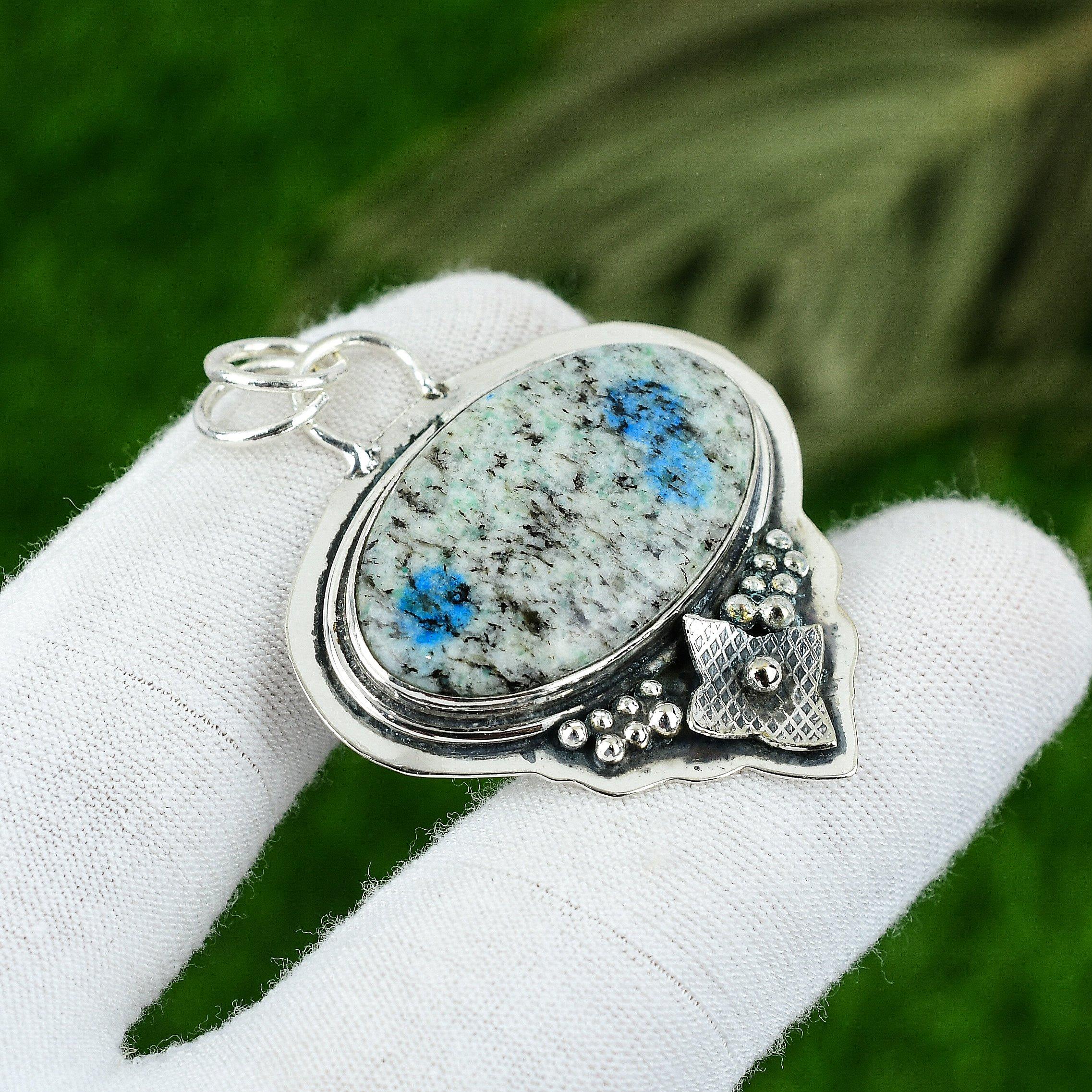 

Натуральный камень Яшма К2 Индийские украшения Подвеска из серебра 925 пробы для девочек