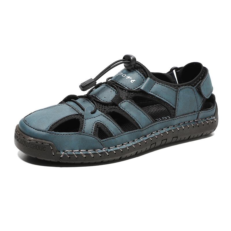 

New Handmade Summer Men Sandals Pu Leather Mens Casual Shoes Outdoor Men Leather Sandals for Men Beach Shoes Roman Mens Shoes 48