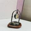 Hanging Brass Desk Clock with Compass