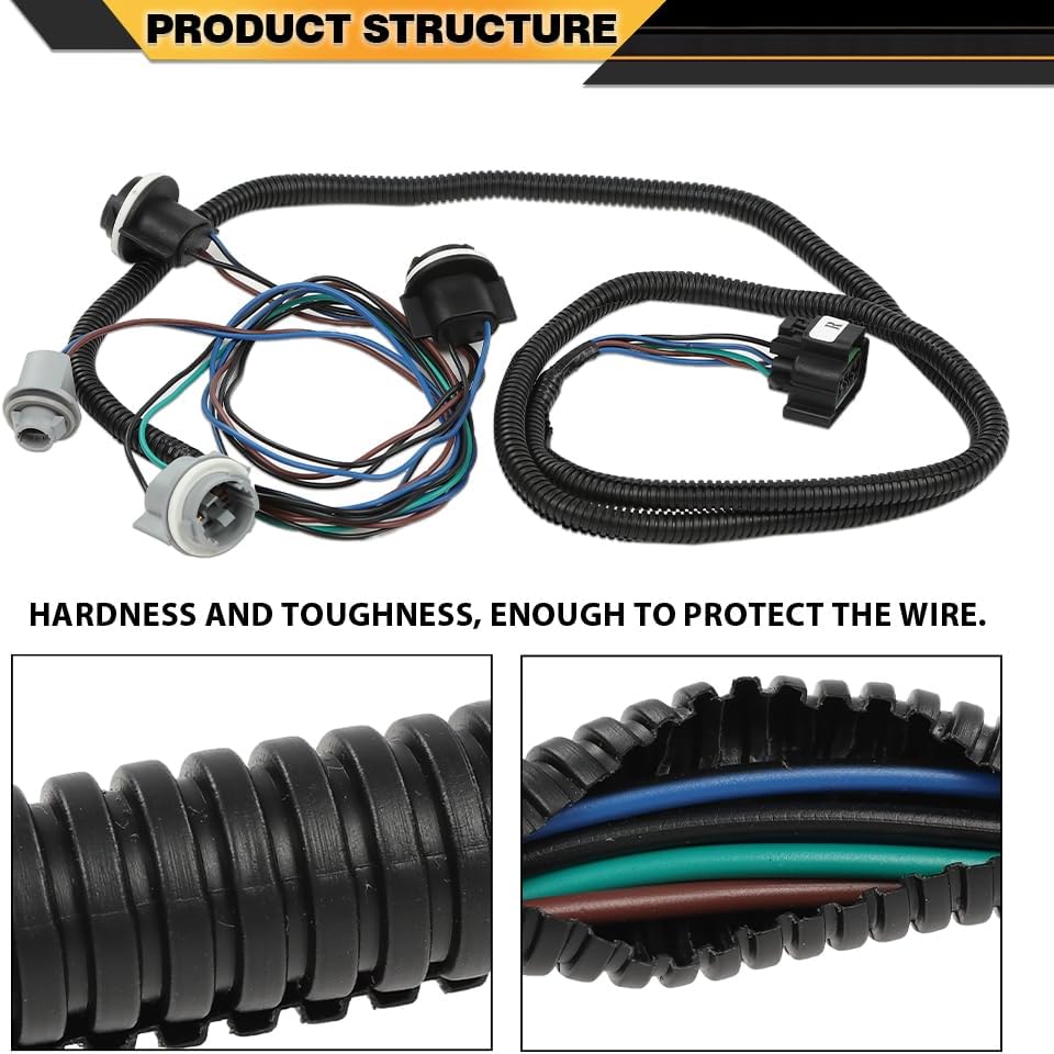 Tail Light Assembly Rear Lights Harness Pair LH & RH Compatible with Chevy Silverado 1500 2500 HD 3500 Hybrid