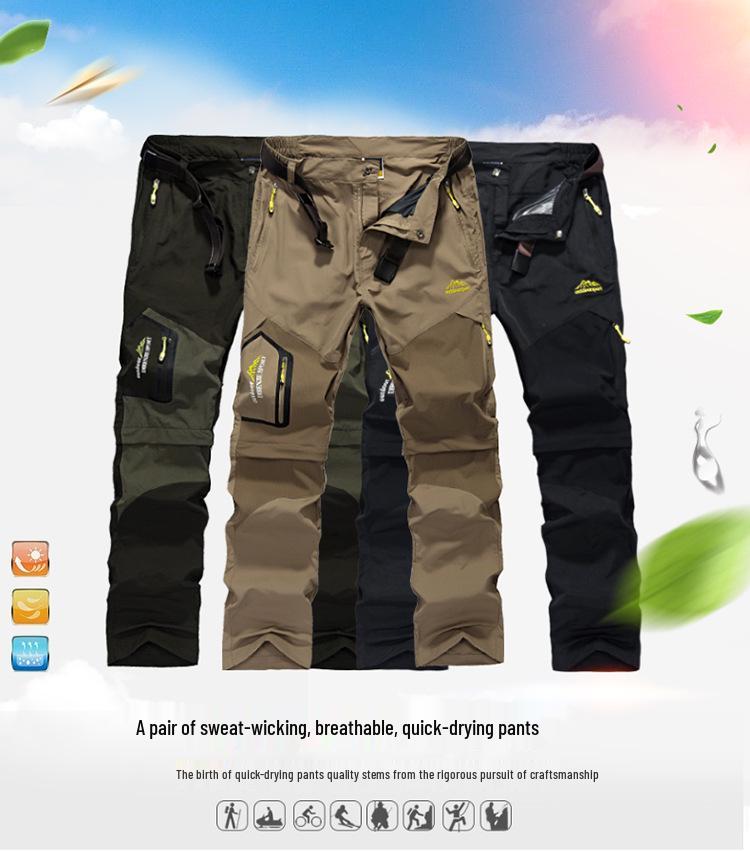 Men's Quick-Dry Convertible Mountaineering Pants & Shorts - Breathable, Lightweight 5817