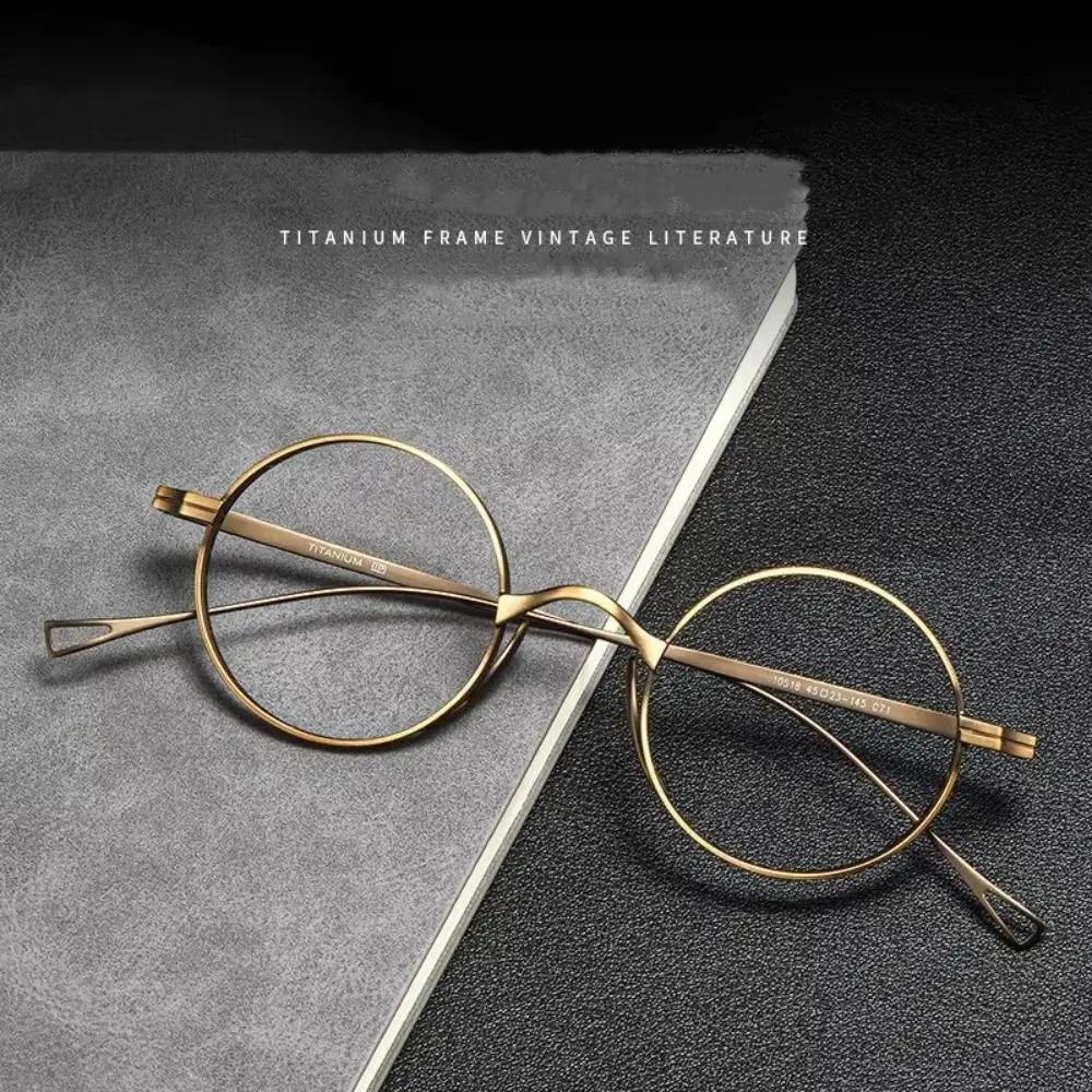 Pure Titanium Ultralight Eyewear Fashion Retro Japanese Oval Optical Eyeglasses Myopia Prescription Frame Man Woman Glasses