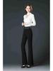 Spring/Autumn Women's High Waist Bell Bottom Knit Pants - Black, Plus Size, Slimming, Fashionable, Loose Fit