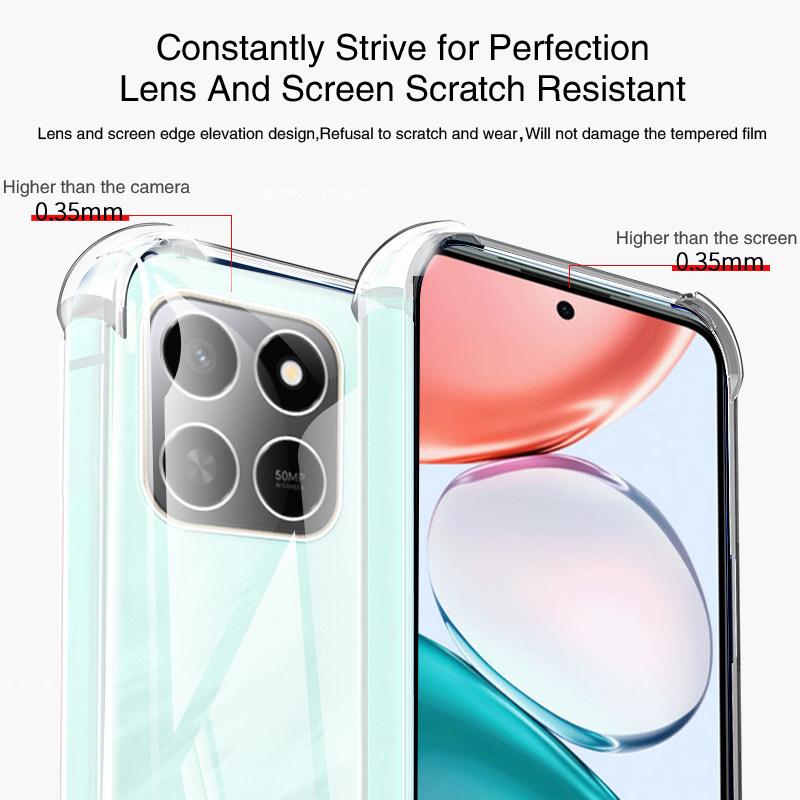 Transparent Soft Phone Case for Honor X7D 400 Smart 5G Luxury High Qualtiy Airbag Shockproof Silicone Lens Protective Back Cover