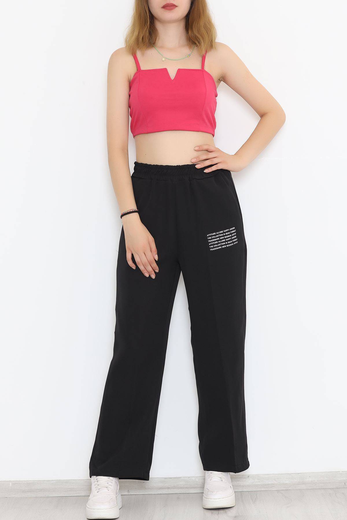 

Beli Lastikli Baskılı Pantolon Siyah 46