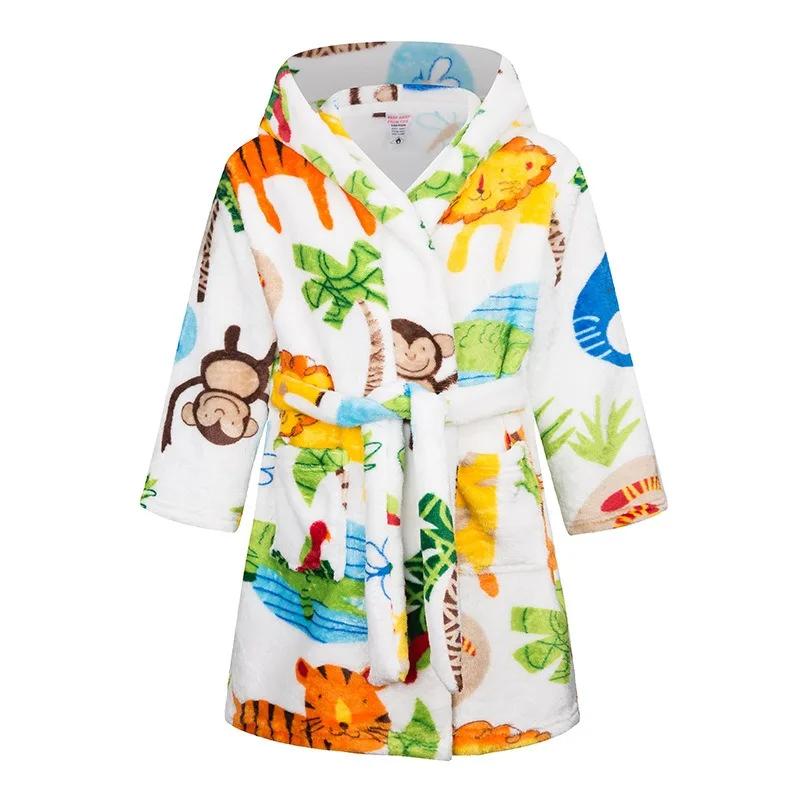 Winter Kerst Badjas Voor Meisjes Pyjama Dierlijke Badjassen met Capuchon Kinderen Kamerjas Jongens Nachtkleding Kinder Badjas 6 8 10 12J