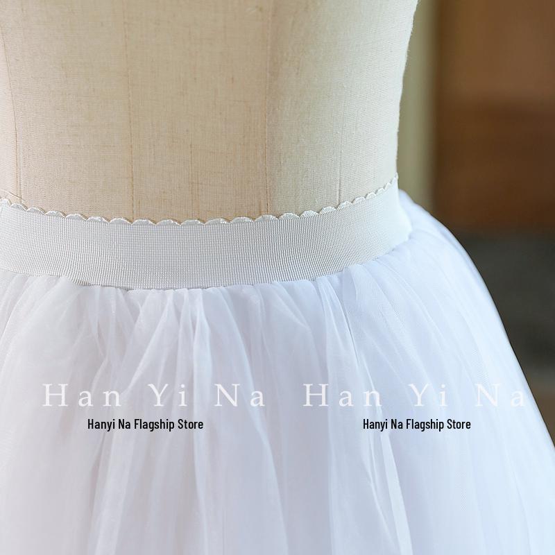 Weißer 1-Meter Krinolin-Tüll-Unterrock: Leicht bauschiger Unterrock für Abend- und lange Röcke