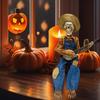 Halloween Banjo Playing Skeletons Decorations Outdoor/Indoor Halloween Party Decors Animated Skull with Light Up eye