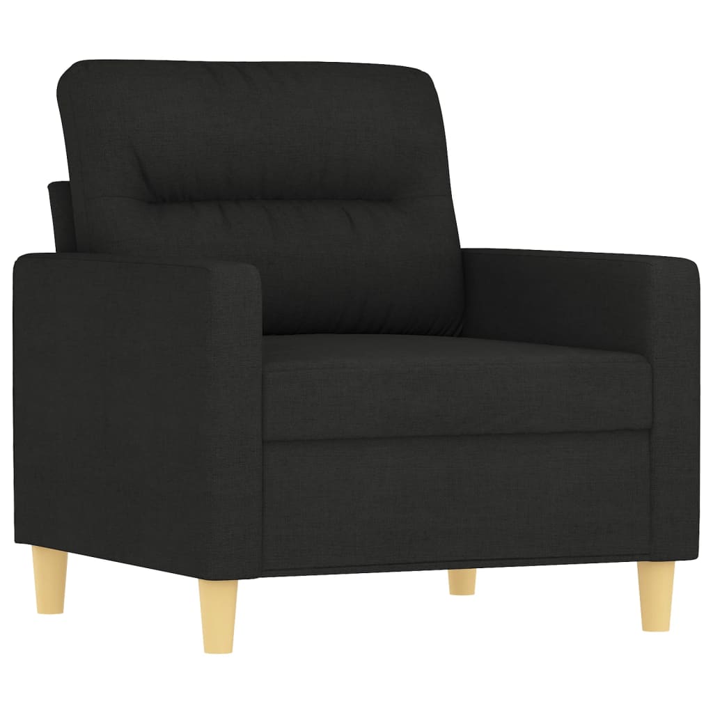 Vidaxl 3-Piece Lounge Set With Cushions, Black, Fabric