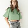 Women's Loose Fit Short Sleeve Cropped T-Shirts Crew Neck Loose Crop Tops Summer Casual Drop Shoulder Basic Tees for Women