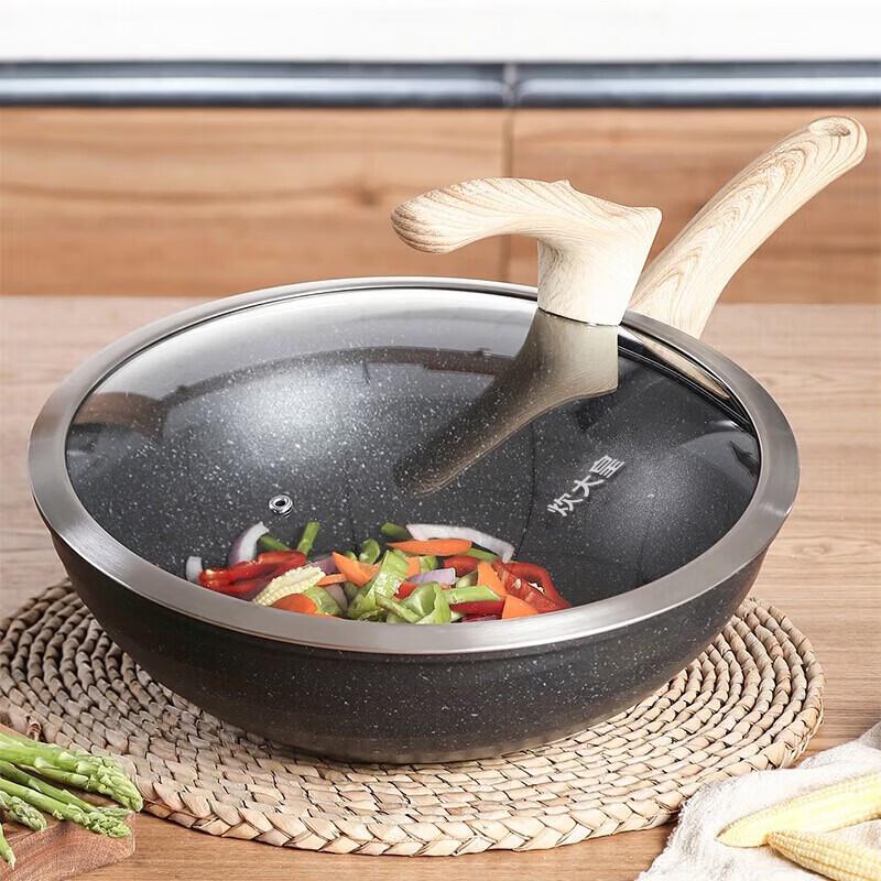 COOKER KING Maifan Stone Non-stick Stir-fry Wok 30cm