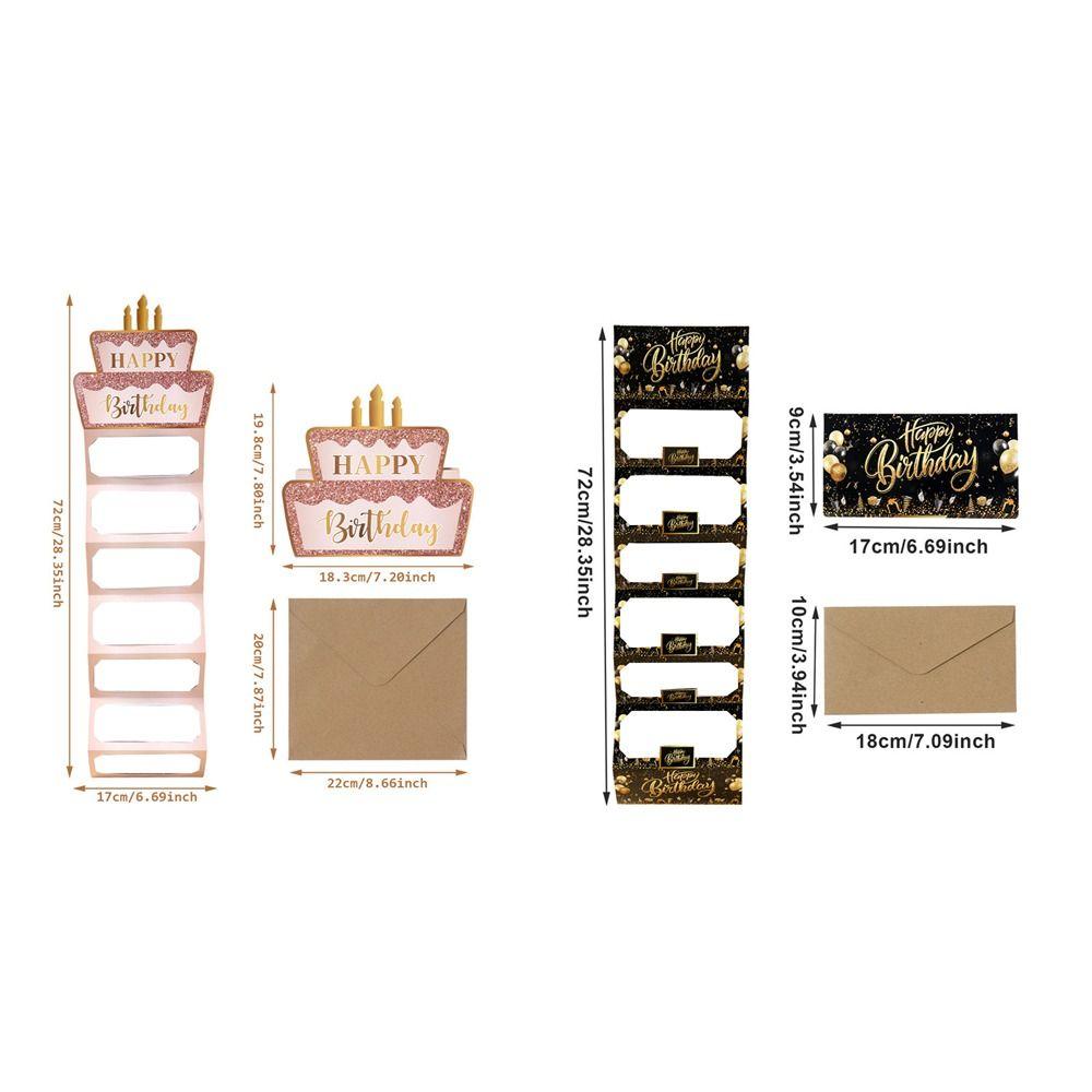 6/7 Fessure Torta di Compleanno Biglietto Soldi Auguri Buste Carta Contanti Porta Contanti Pieghevole Vuoto Festa Adulti