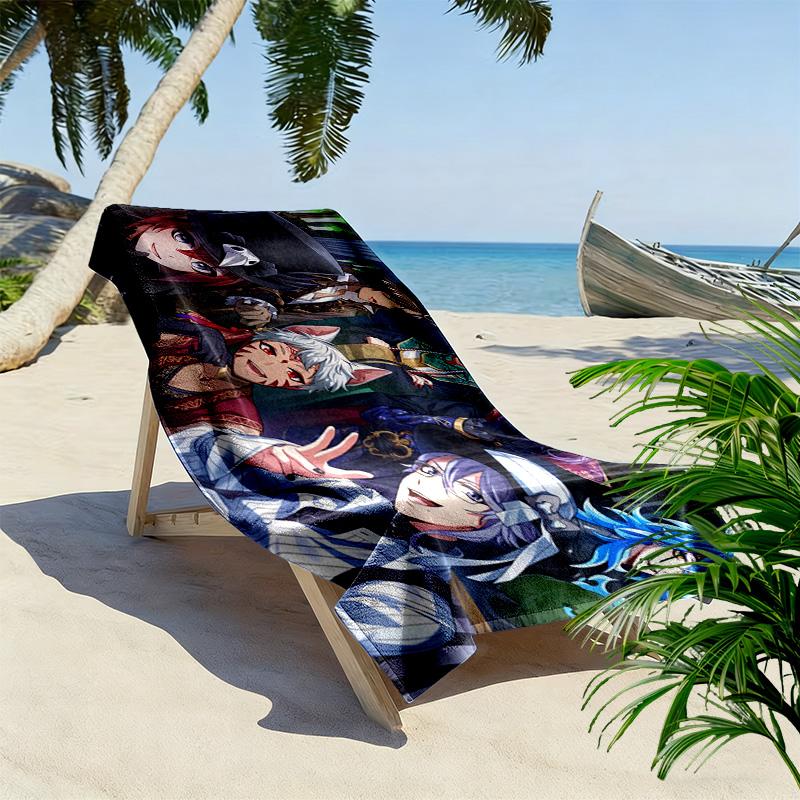 Twisted Wonderland 2D Flat Print Beach Towel, Large Soft Quick Dry Towel for Beach Camping SwimmingDSTJ0925414