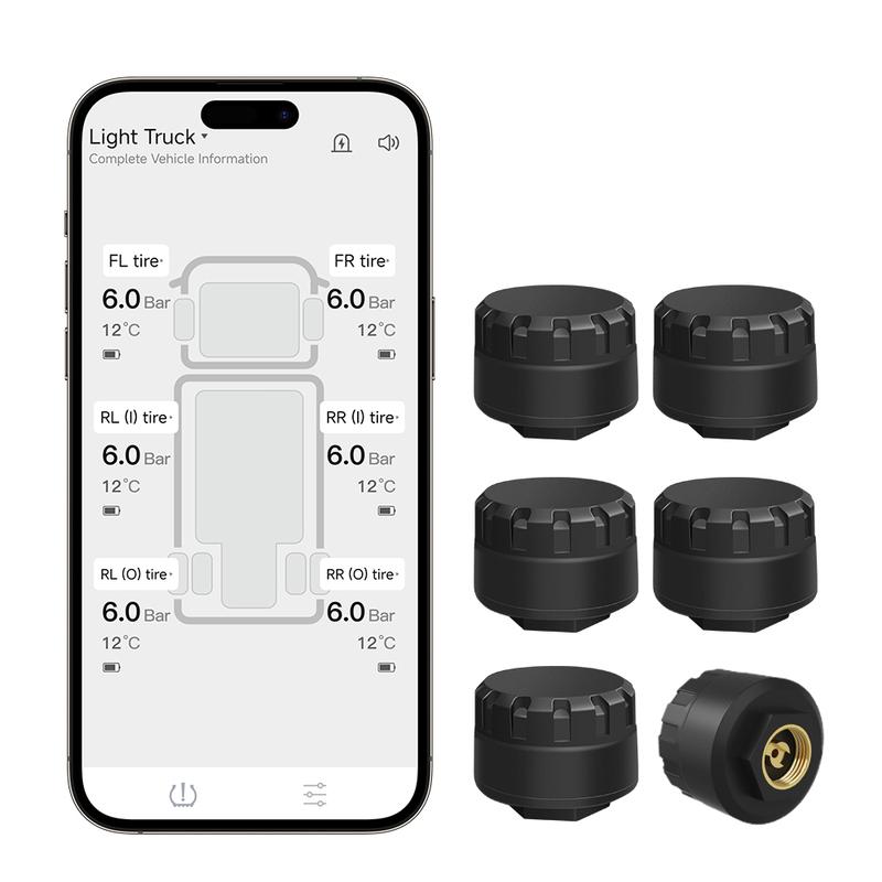 ITPMS-WF Tire Pressure Alarm Sensor Car Tire Pressure Sensor BT-compatible Multilingual Mobile Phone Display Accessories for iOS