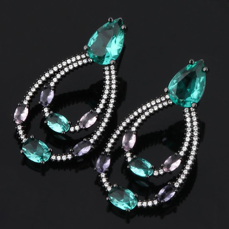 Shining Zircon Earrings Sexy And Elegant Glass Stone Earrings Versatile South American Ear Jewelry Direct Sales