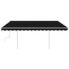 VidaXL Manual Retractable Awning with LED 4.5x3 M Anthracite 3069964