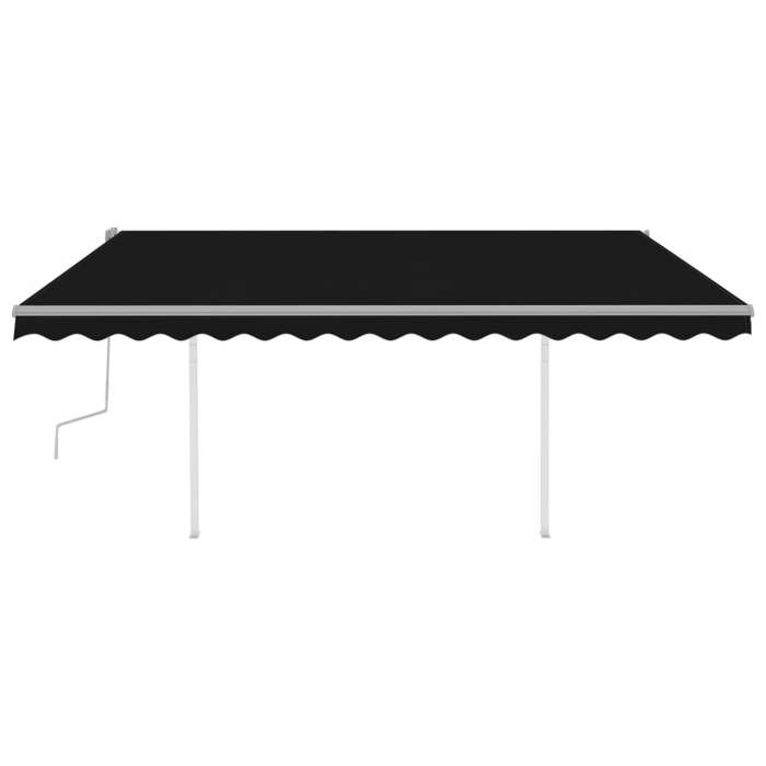 VidaXL Manual Retractable Awning with LED 4.5x3 M Anthracite 3069964