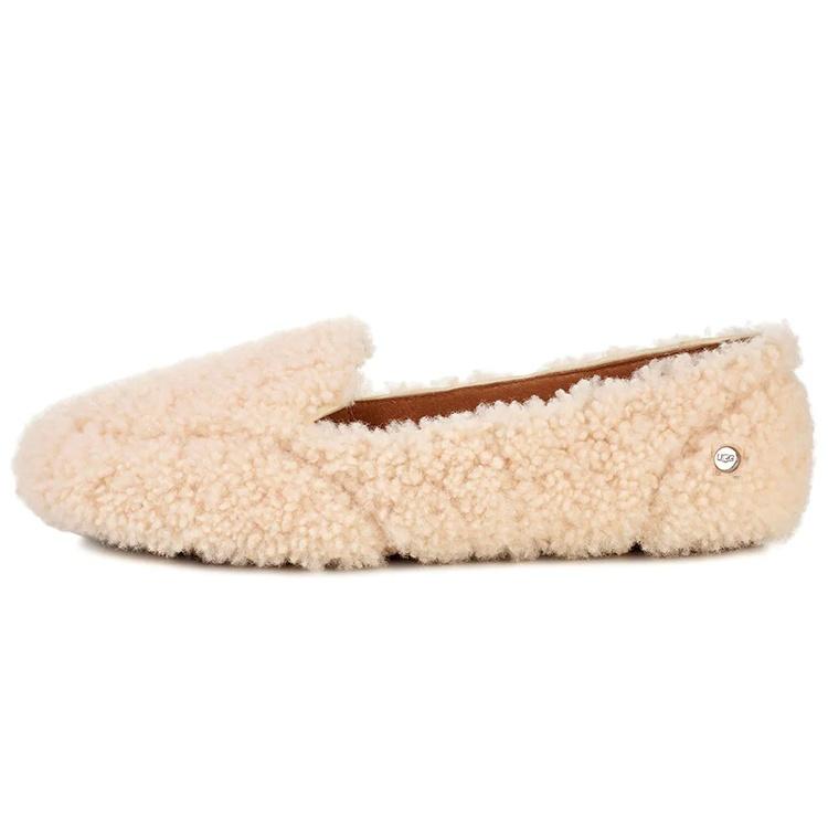 (WMNS) UGG Hailey Fluff Loafer Slip-On Natural Women s 1095108-NAT EU 36