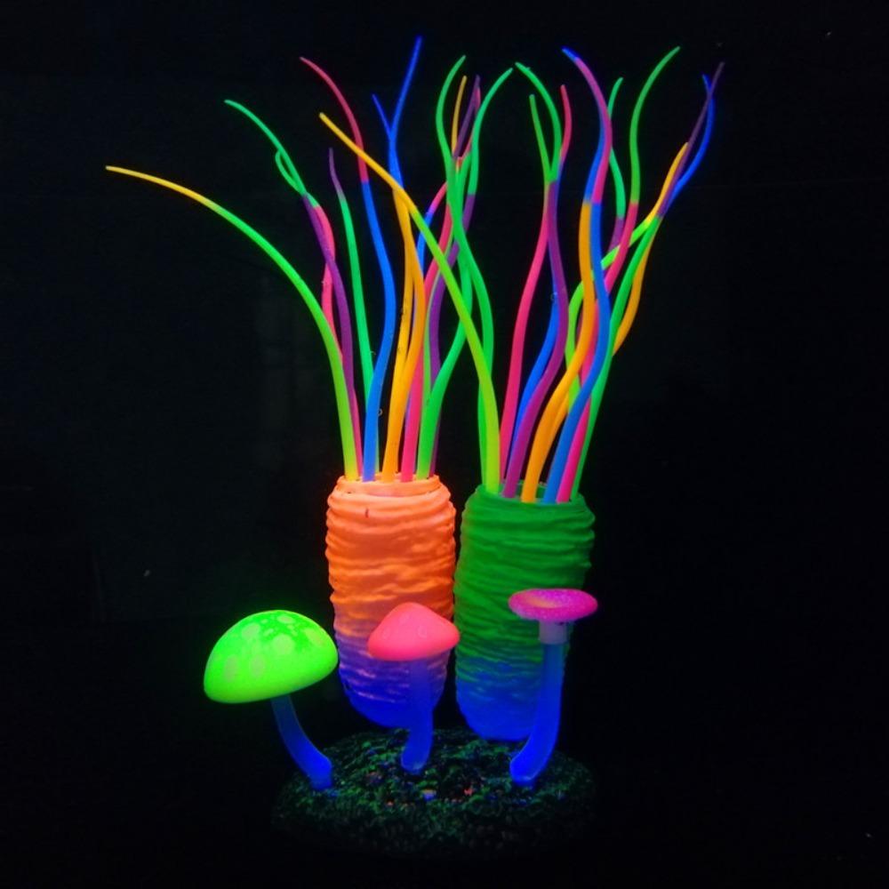 

Silicone Artificial Mushroom Ornament Realistic Underwater Plants Reptile Habitat Style 2