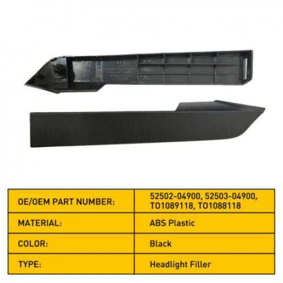 For 2012-2015 Toyota Tacoma Headlight Filler Trim Cover Right & Left TO1088118