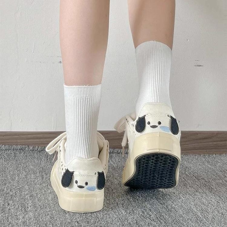 Casual board shoes women's shoes cute puppy bread shoes women's new spring and summer outer wear platform white shoes women