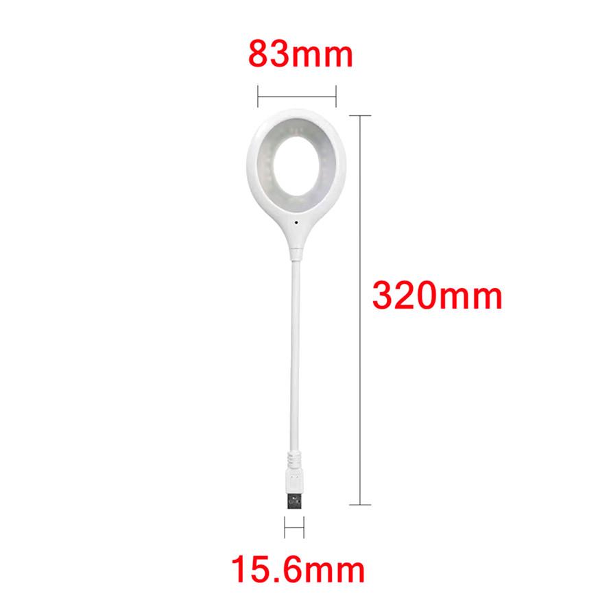

USB Direct Plug Portable Lamp Dormitory Bedside Desk Lamp LED Eye Protection Student Study Reading Table Lamp Night Light WHITE