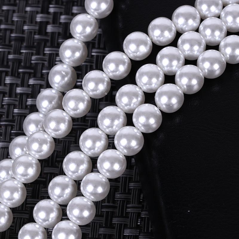 High Gloss ABS Perforated Imitation Pearl Iron Wire Straight Hole Beads for DIY Beading.