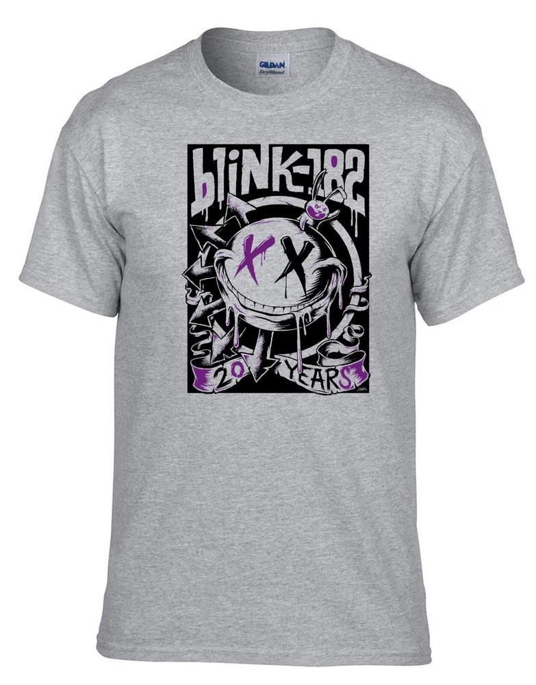 Blink 182 BIG SMILE Punk Rules Rock Music Grey TShirt 132Grey 2XL