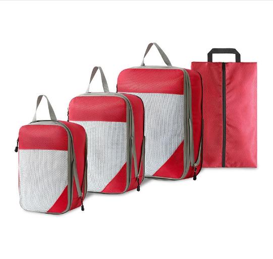 4 Pcs/set Compression Packing Cubes Travel Storage Bag Suitcase Packing Mesh Bags for Clothing Underwear Shoes